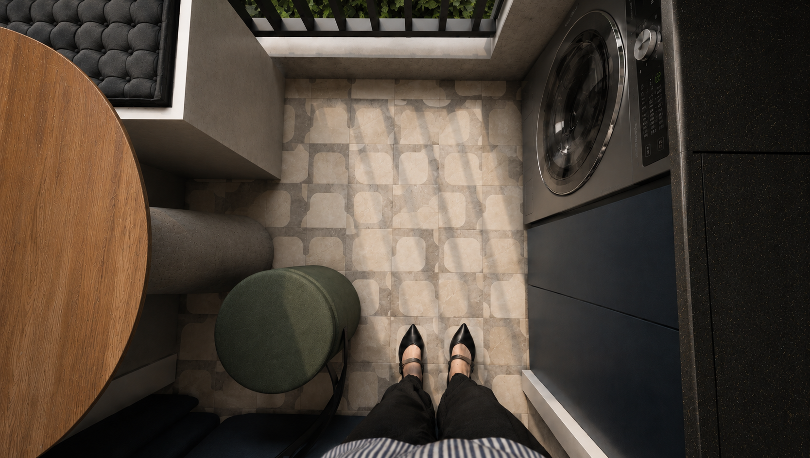 Render fotorrealista em perspectiva de cima, gerado com IA